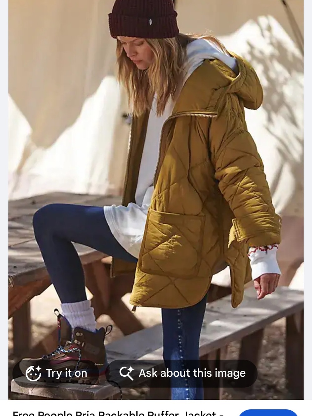 FP Movement by Free People "Pria" Packable Puffer Jacket – Himalayan Smoke (Size - Picture 2 of 3